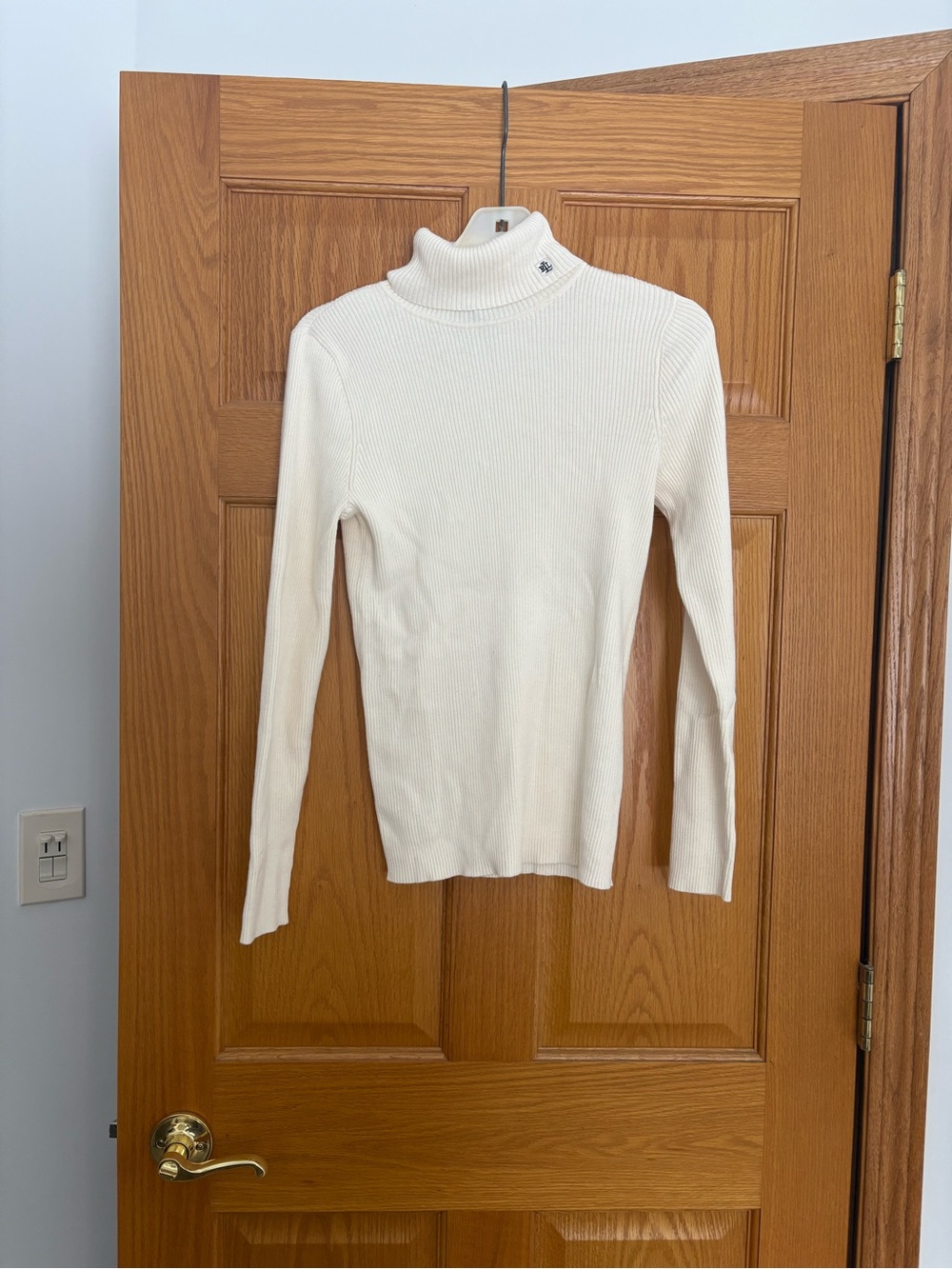 Lauren Ralph Lauren Cream Ribbed Turtleneck Sweater